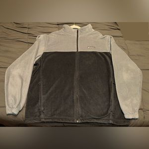 Columbia Men's 2XL Steens Mountain Full Zip Fleece Classic Fit - Gray and Black